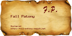 Fall Patony névjegykártya